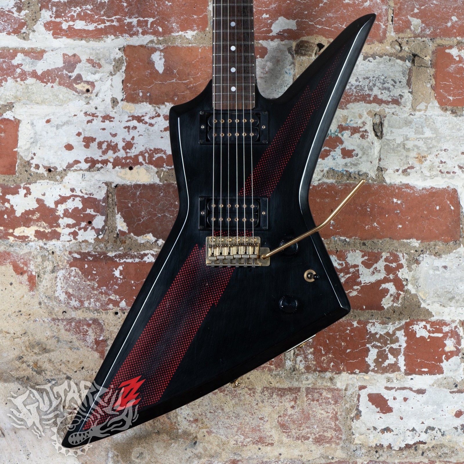 Aria Pro II ZZ Deluxe-V 1983 Black With Thunderbolt MIJ Matsumoku Japan