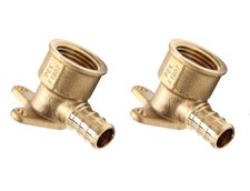  Pack of 2 Pex 1/2 Inch x 1/2 Inch Female NPT Drop-ear Elbow, Barb Crimp Bra...