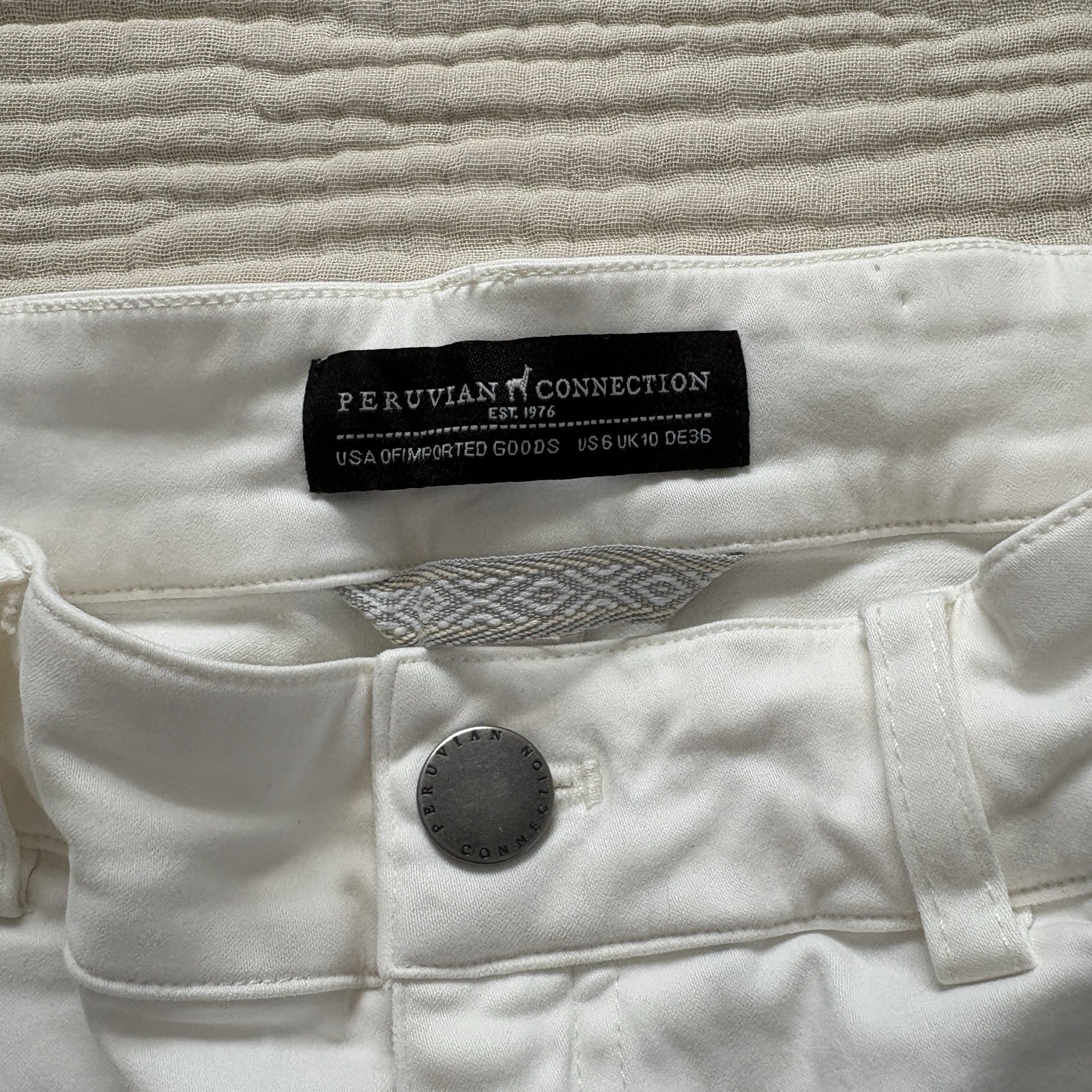 Peruvian Connection White Ryder Pants Skinny Wome… - image 2
