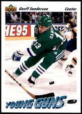 Geoff Sanderson Hartford Whalers 1991 Upper Deck Young Guns RC #588 Rookie Card. rookie card picture