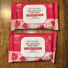 Bath & Body Works Strawberry Pound Cake Anti Bacterial Hand Wipes Discontinued
