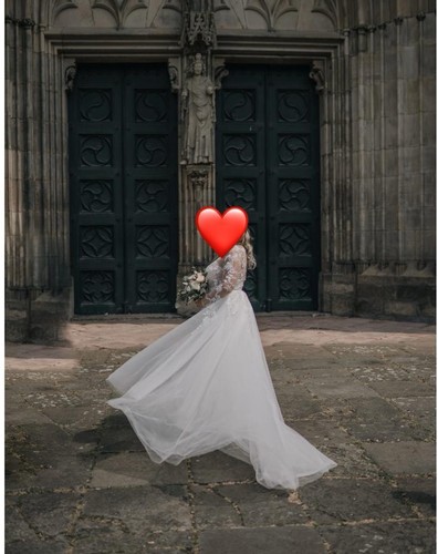 Hochzeitskleid Mieder Spitze Tüllrock Gr.40/42