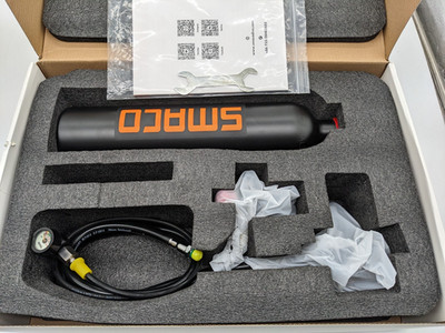 SMACO | S400 PRO | Mini Scuba Tank Kit | 1.0L | Black