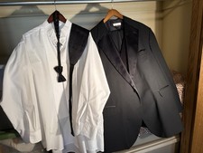 IKE Evening Bill Blass Men's Tuxedo Set 2XL Black Pure Wool