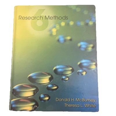 Book Research Methods 6th Edition   by Donald H MacBurney Teresa L White