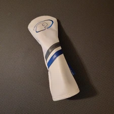 Global Golf White Stripes Hybrid Utility Head Cover / Nice Used Condition