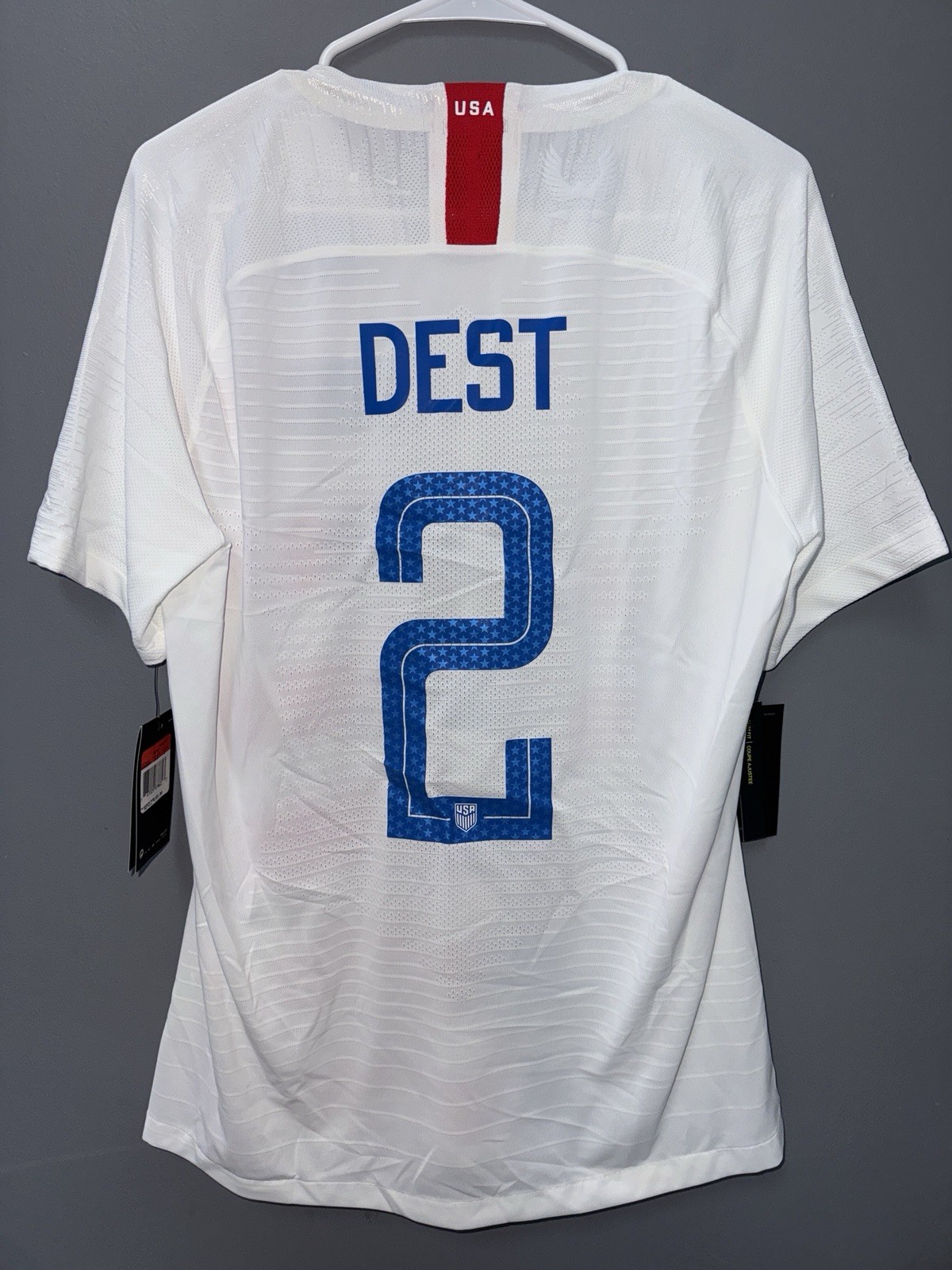 Nike USA 2018/19 USMNT Home Vaporknit Soccer Jersey #2 Dest Size Large New