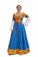 Medieval Renaissance Dress With Chemise - Historical Landsknecht Woolen Gown.