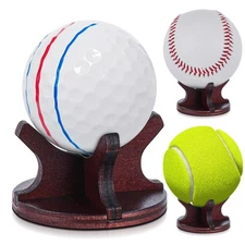 3 Pcs Wooden Golf Ball Display Stand 2 Inches Single Golf Ball Holder Mini Wo...