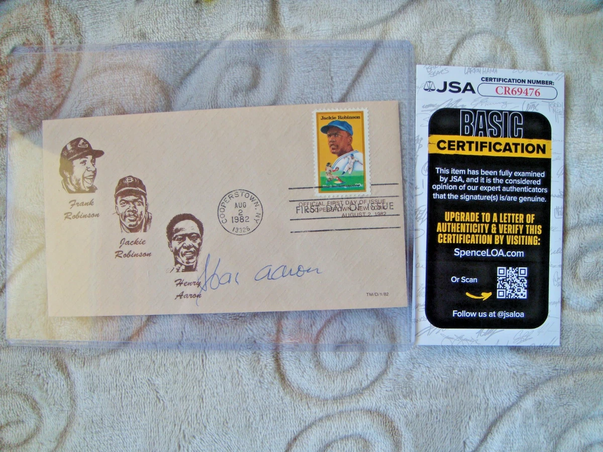 James Spence Authentication (JSA) Hank Aaron MLB Original
