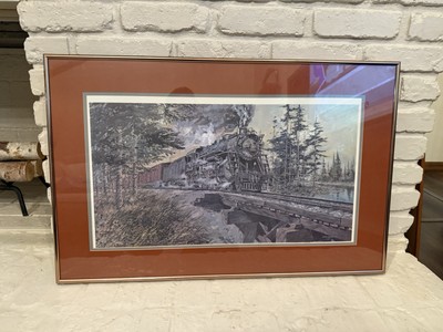 Barry Barnett Train Locomotive Print Signed And Numbered 