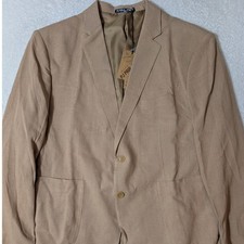 NEW PJ Paul Jones Blazer Mens 2XL Tan Linen Blend Two Button Lightweight Jacket