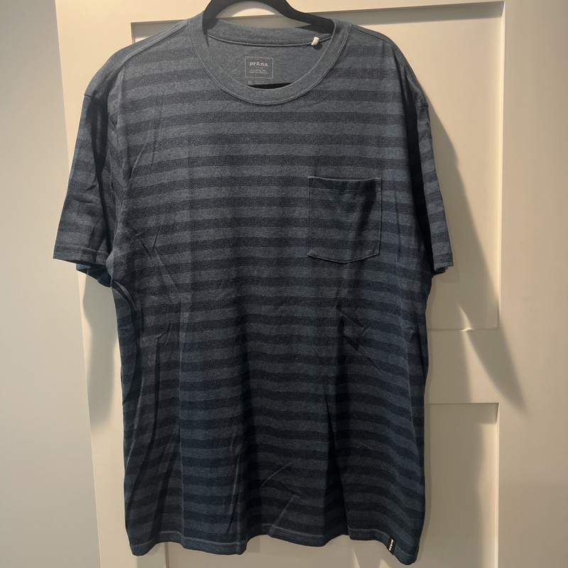 Men’s Prana Short Sleeve Pocket T Shirt Stripes Blue XL