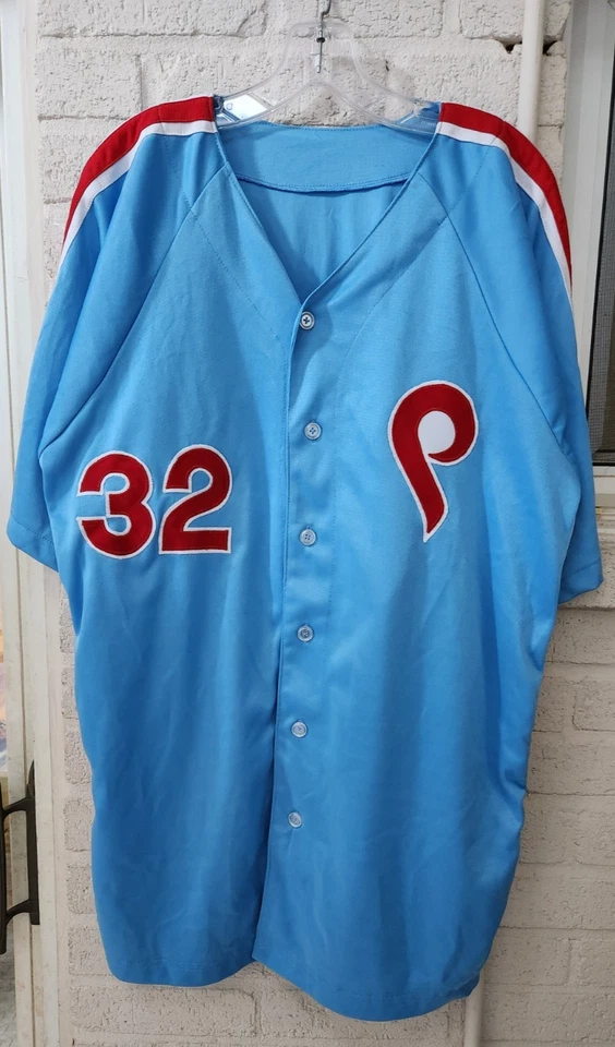 Бейсбольная футболка Philadelphia Phillies Baby Blue Steve Carlton No32 - Изображение 2 из 4