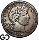 1912-S Barber Half Dollar, Semi-Key Date, Choice VF++/XF