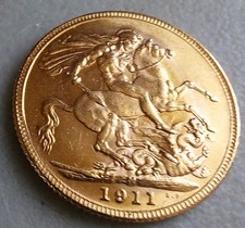 1911 MELBOURNE MINT KING  GEORGE V 22ct GOLD FULL SOVEREIGN