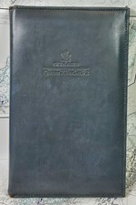 Vintage QE2, Cunard Menu, Price List Cover Booklet, Leather, Queen Elizabeth 2