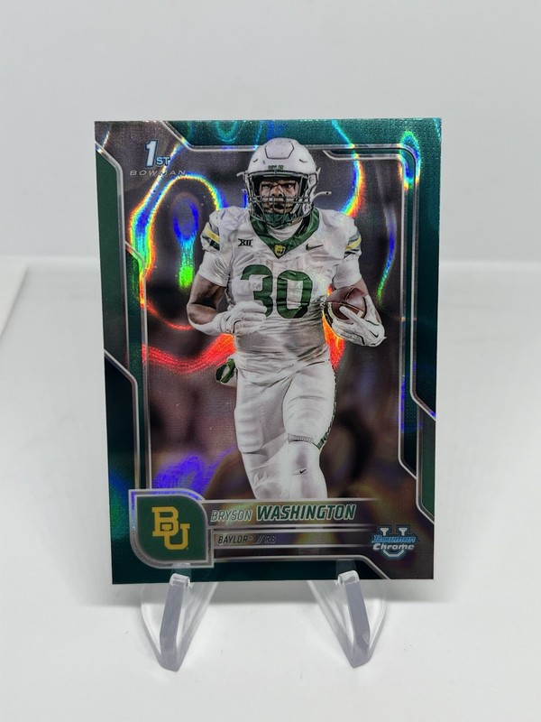 2025 Bowman University Chrome - Bryson Washington #56 Teal Lava Refractor (RC)