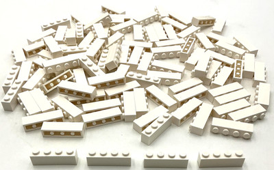 Lego 100 New White Bricks Building Blocks 1 x 4 Stud Pieces