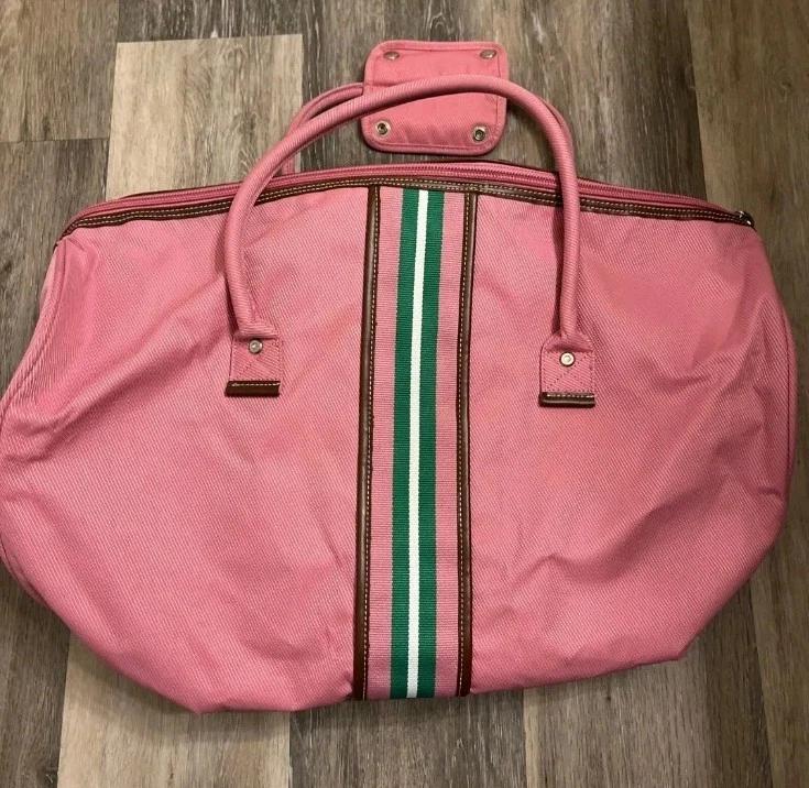 Vintage Tommy Hilfiger Duffle Bag Pink  21x12 Weekender Carry-on  - Image 2 of 4