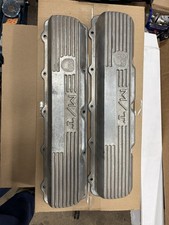 Vintage Finned Aluminum Valve Covers Olds 455 Hardin Marine Mickey Thompson Mt