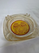 Vintage 1950s Best Western Best Eastern Motels Glass Ashtray Advertising Amber￼