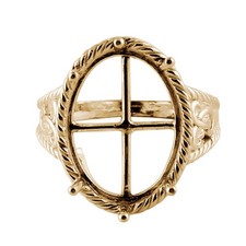 Semi Mount Causal Ring 13X18MM Oval Shape Cabusion Cut 925 Sterling Silver Ring