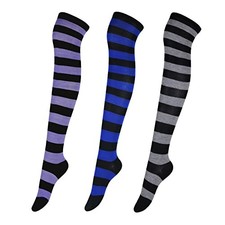 Over The Knee Socks, Womens Long Knee High One Size 3 Pairs, Mixed Colors 6