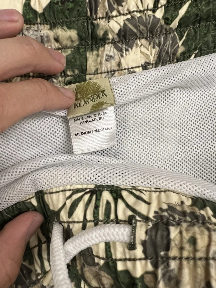 Vintage 90s Islander Mens Medium Board Shorts Lined Swim Trunks Hawaiian Floral - Image 3 of 4