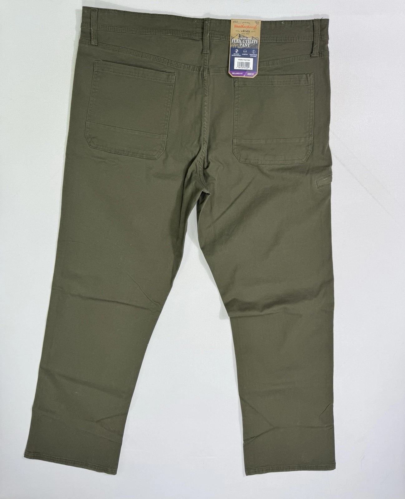 Weatherproof Vintage Flex Utility Pants 5 Pocket Men's 40x32 NWT Green Relaxed