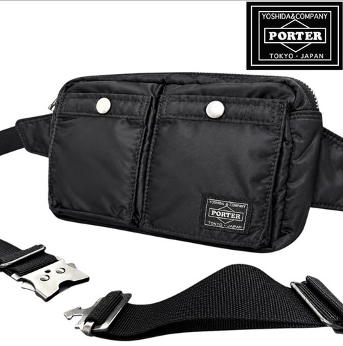 PORTER TANKER Body Bag Black Made in Japan Yoshida Kaban Near Mint