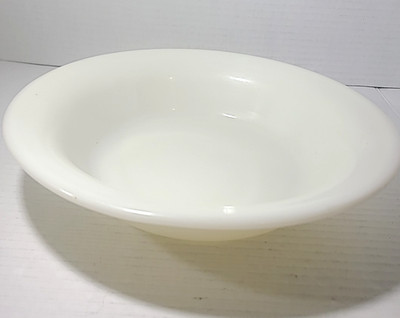 Antique Corning Ware Milk Glass 10'' Pasta Bowl W/ Hornblower Mark 1930s