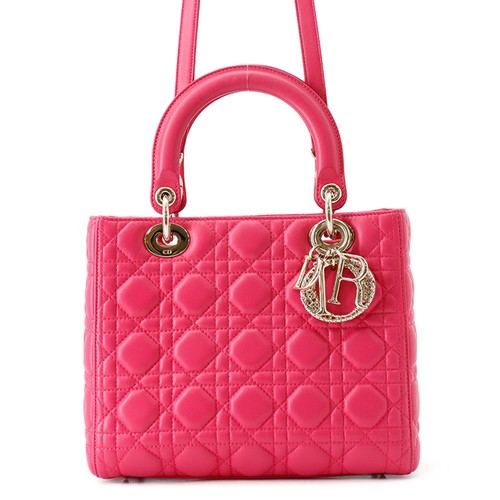 Dior Lady Dior Size Medium Leather Pink