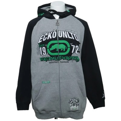 Ecko Unltd, Kapuzenpullover, Größe: L, Grau/Schwarz/Grün #4BS
