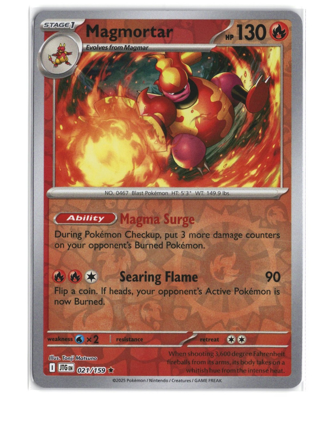 Magmortar 021/159 Reverse Holo - SV09: Journey Together - NM