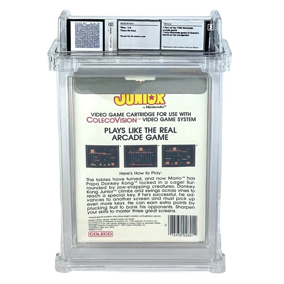 New ColecoVision Donkey Kong Jr WATA 7.0 Factory Sealed Video Game 1983 - Image 2 of 4