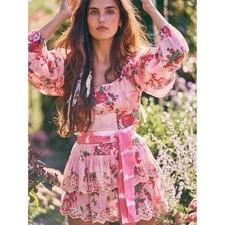 LoveShackFancy Ambrosia Dress Pink desert US4
