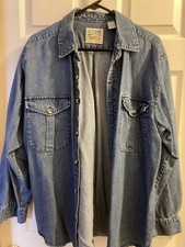 Men  s Vintage Denim Button Up Long Sleeve Large
