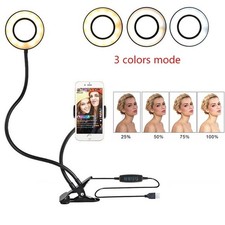 LED Selfie Ring Light With Phone Holder for Makeup and Live Stream