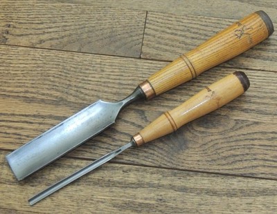 LITTLE USED BUCK BROS. TANG GOUGE LOT w/ORIGINAL HANDLES-VINTAGE HAND TOOL