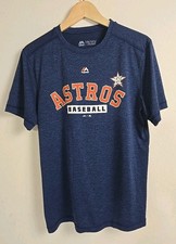 Majestic Astros Men’s T-Shirt Medium Navy Blue Cool Base Dri Fit MLB Baseball