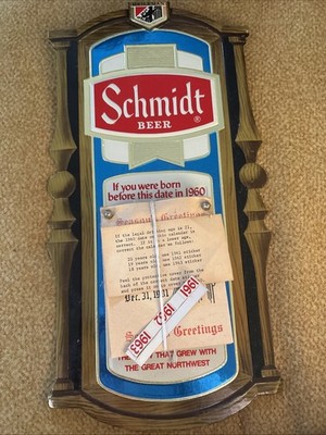 Vintage 1960 Schmidt s Beer Original Full Pad Wall Mount Calendar New!
