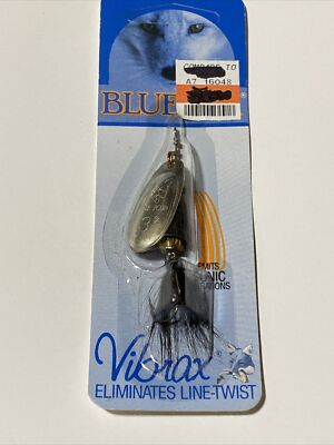 Vintage    Blue Fox     Vibrax   Feather Foxtail   # 3      Silver / Black Black