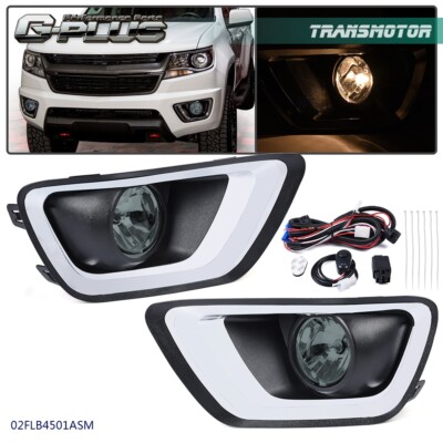 Fit For 2015-20 CHEVY COLORADO Bumper Fog Lights Driving Lamps+Wiring+Bubles Kit