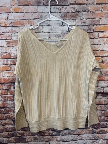 cream chicos thin sweater v-neck womens 