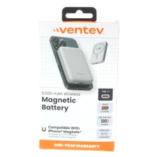 Ventev 5,000 mAh Wireless Magnetic Battery USB C Compatible with iPhone MagSafe