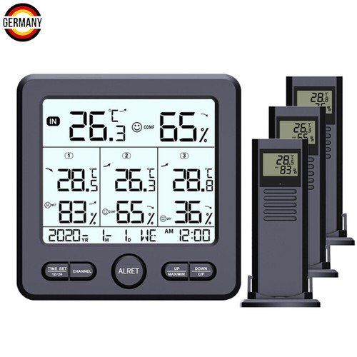 Funk Wetterstation Thermometer mit Außensensor Innen Außen Thermometer ,LCD - Bild 13 von 14