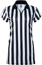 Murray Sporting Goods Women's Collared Black and White Stripe Referee Shirt