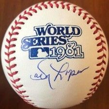 Davey Lopes Autographed 1981 World Series Baseball 