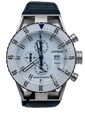 Armbanduhr Locman Montecristo Chrono 512WPLK/690 Schwarzes Leder Pizazz Neu